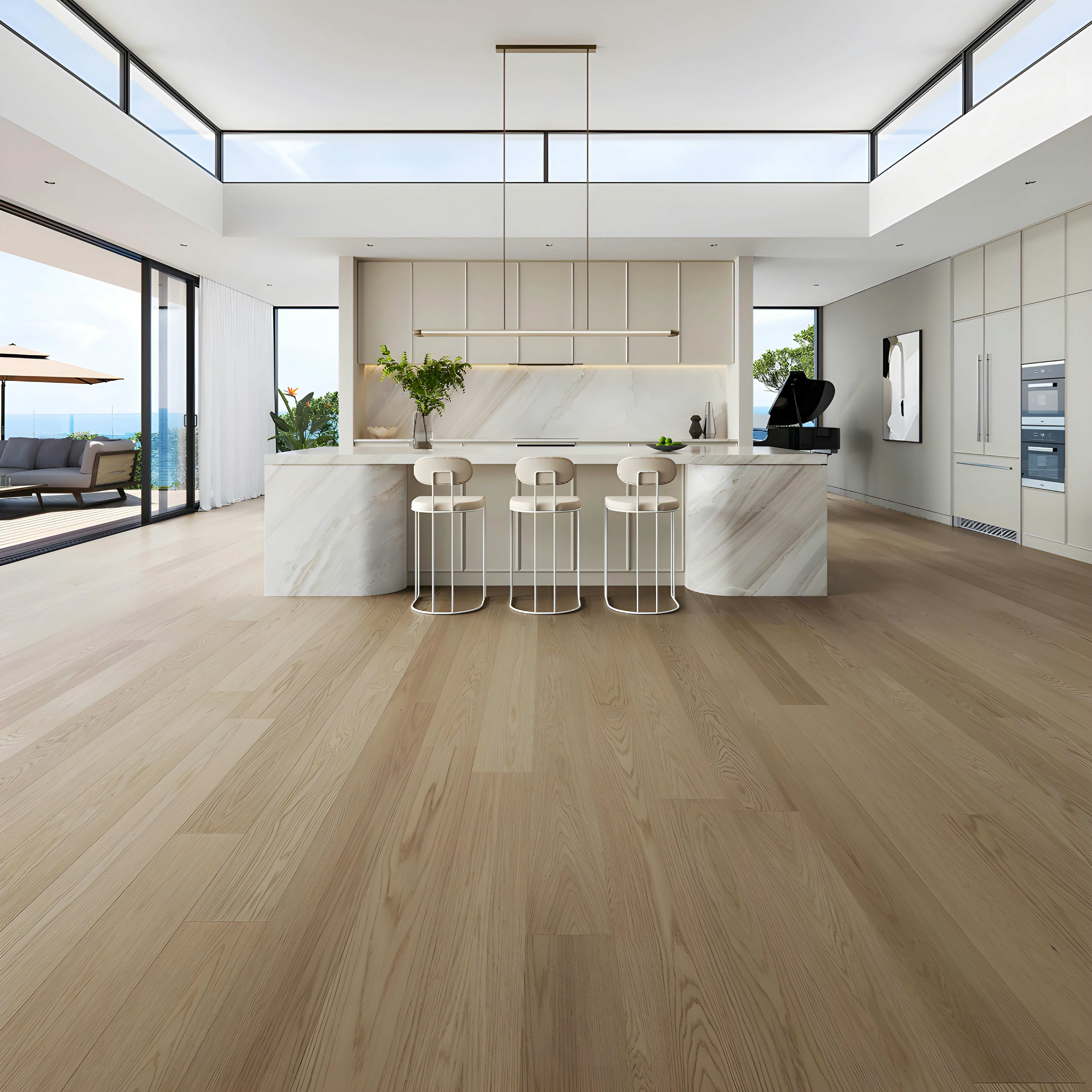 Engineered hardwood in a coastal Orange County home