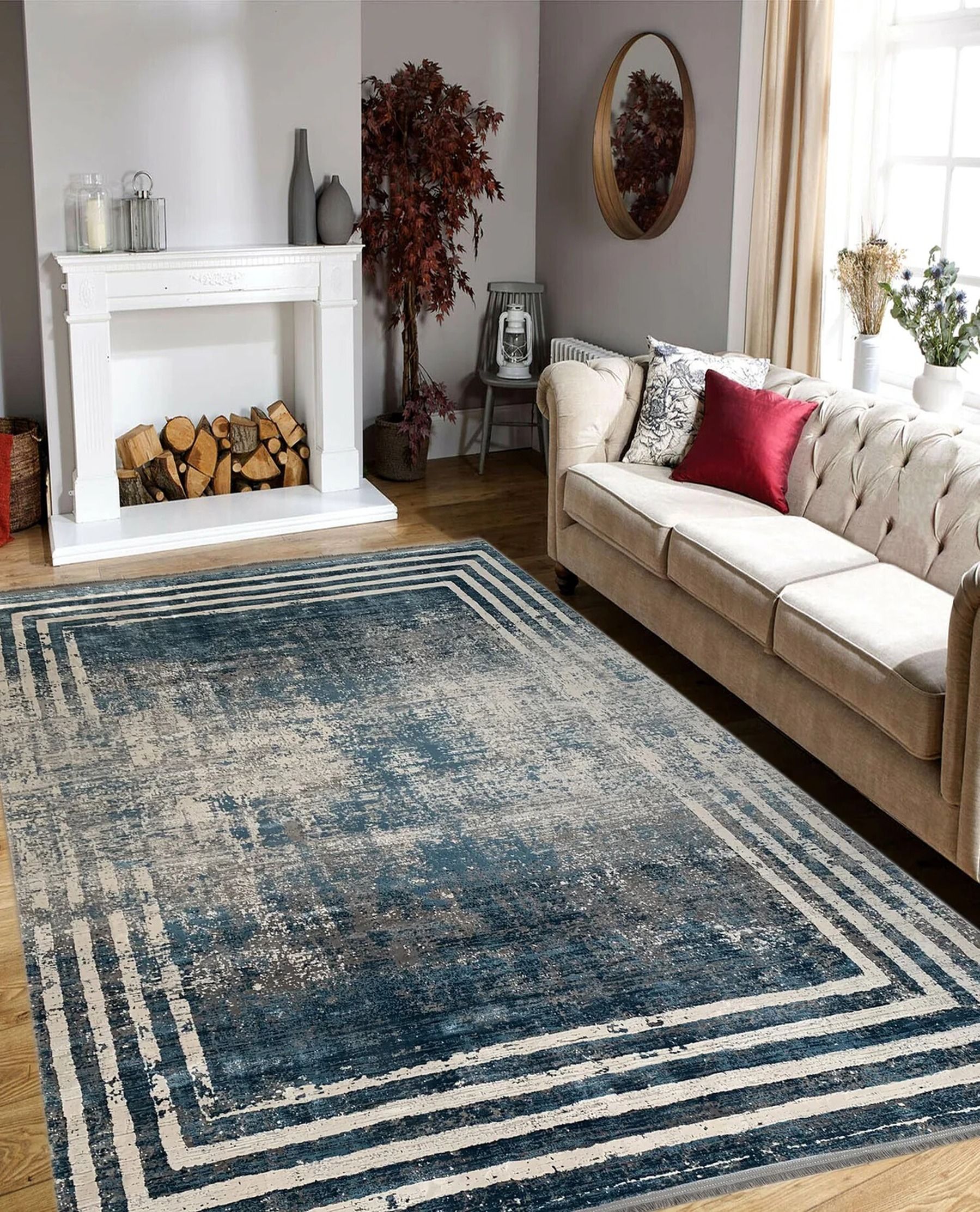 Area rug in a living room